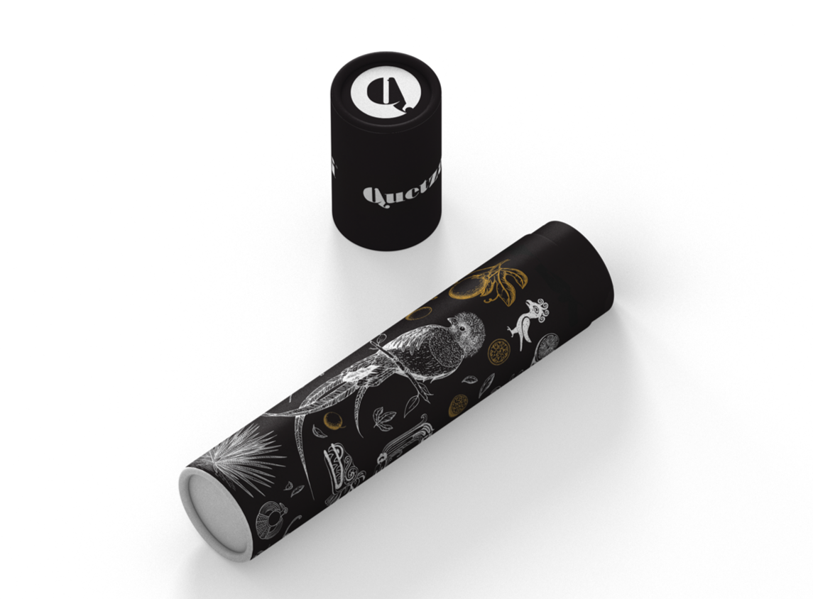 Quetzalli Goods - Caixa de Presente Tubo - Desenho Asteca - 1un