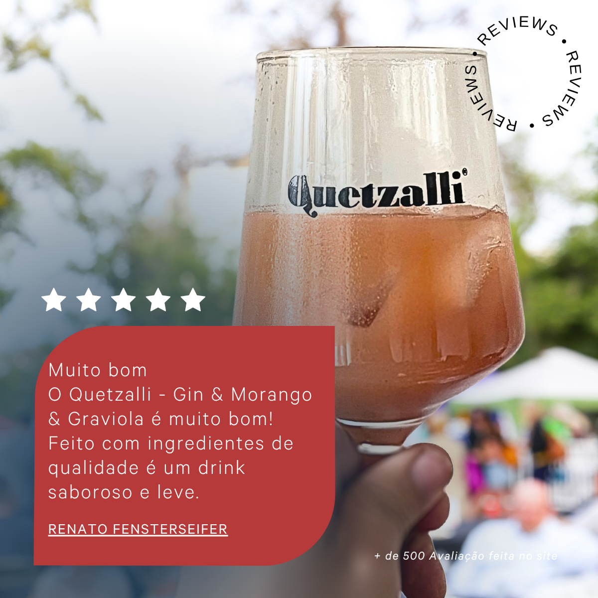 Quetzalli Drink - Gin com Morango e Graviola - Drink Pronto - 750 ml