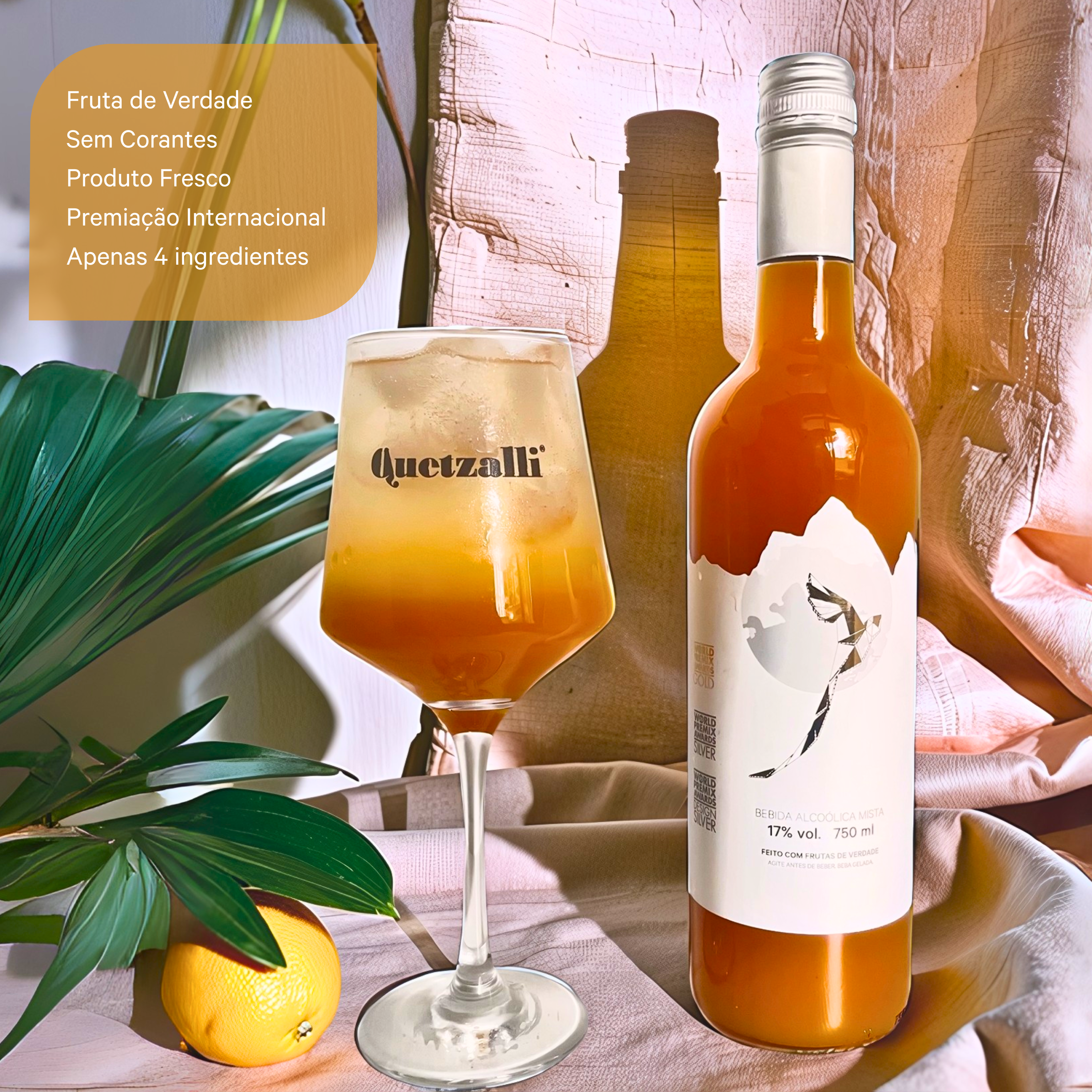 Quetzalli Drink - Tequila com Maracujá - Drink Pronto - 750 ml