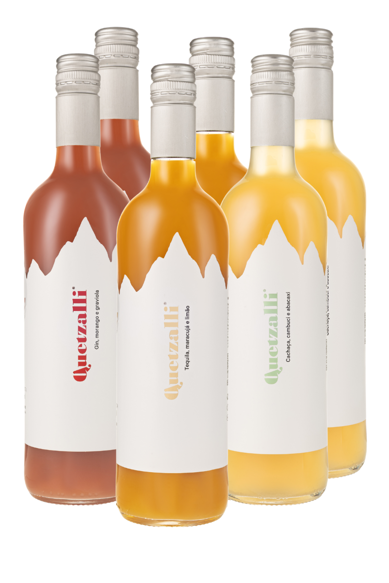 Caixa Quetzalli Trio de Três –  3 Sabores de Drinks Prontos - 6x750ml (4,5L)