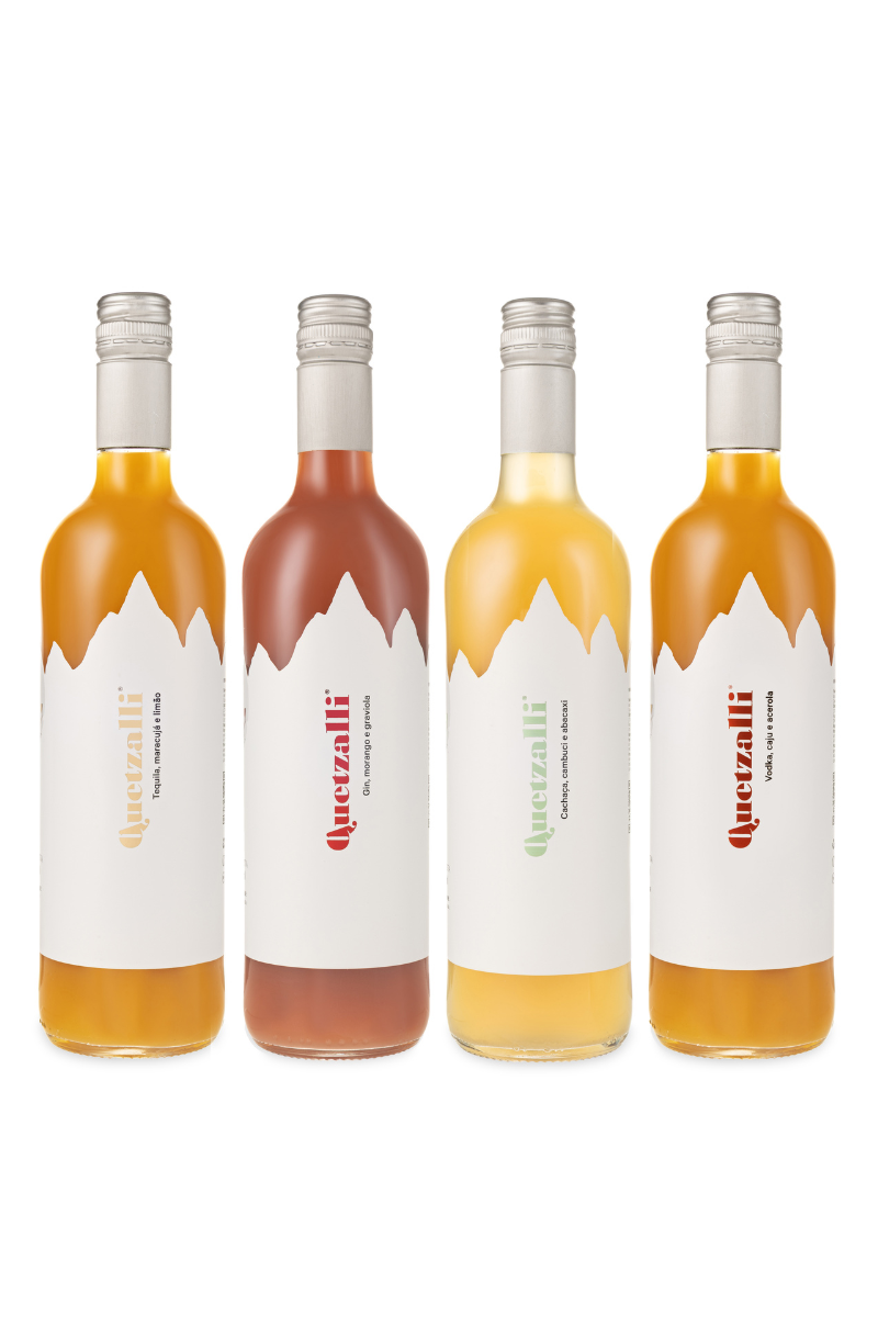 Kit Quetzalli Quarteto Delícia – 4 Sabores de Drinks Prontos (3 Litros)